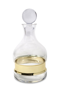 Wine Decanter with Gold Strip, 10"H