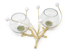 Load image into Gallery viewer, 2 Bowl Branch Centerpiece with Ball Design - 12.6&quot;