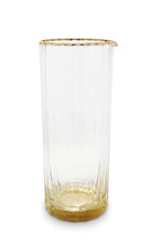 Load image into Gallery viewer, Glass Optic Pitcher with Gold Base and Rim, 9.75&quot;H
