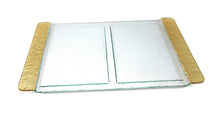 Load image into Gallery viewer, Glass 2 Sectional Tray with Gold Handles - 20.75&quot;L