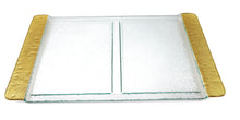 Load image into Gallery viewer, Glass 2 Sectional Tray with Gold Handles - 20.75&quot;L