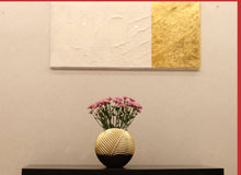 Load image into Gallery viewer, Two Tone Gold/Brown Round Vase