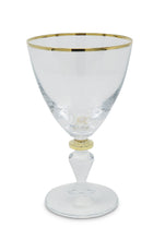 Load image into Gallery viewer, Set of 6 Water Glasses with Gold Accents