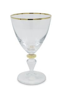 Set of 6 Water Glasses with Gold Accents