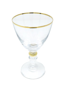 Set of 6 Water Glasses with Gold Accents