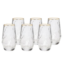 Load image into Gallery viewer, Set of 6 Tumblers with Gold Rim