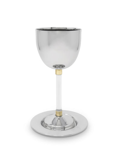 Stainless Steel Goblet with Acrylic Stem and Saucer