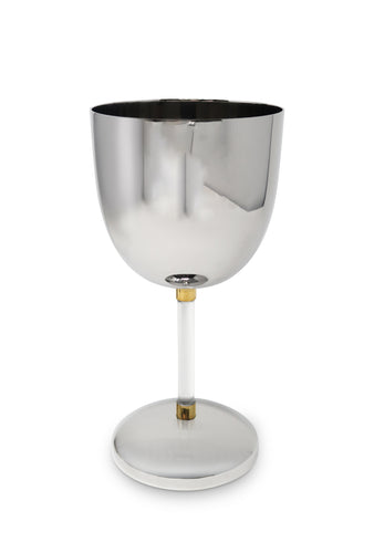 Stainless Steel Oversized Goblet with Acrylic Stem