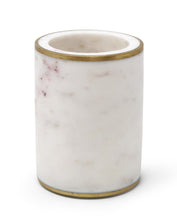 Load image into Gallery viewer, White Marble Cup with Gold Rim