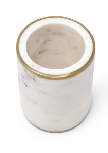 White Marble Cup with Gold Rim