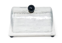Load image into Gallery viewer, Marble Cake Plater with Glass Cover and Ball Knob - 10.4&quot;L