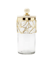Load image into Gallery viewer, Glass Canister with Gold Mesh Design, 10&quot;H