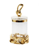 Load image into Gallery viewer, Glass Canister with Marble Lid and Gold Knot Design Knob