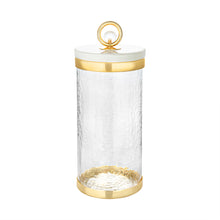 Load image into Gallery viewer, Canister with Marble Lid and Clear Ball Knob (3 Size Options)
