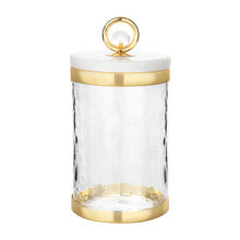 Load image into Gallery viewer, Canister with Marble Lid and Clear Ball Knob (3 Size Options)