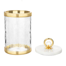 Load image into Gallery viewer, Canister with Marble Lid and Clear Ball Knob (3 Size Options)