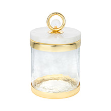 Load image into Gallery viewer, Canister with Marble Lid and Clear Ball Knob (3 Size Options)
