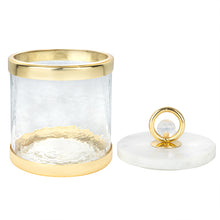 Load image into Gallery viewer, Canister with Marble Lid and Clear Ball Knob (3 Size Options)
