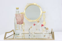 Load image into Gallery viewer, Oblong Mirror Serving Tray with Gold Handles