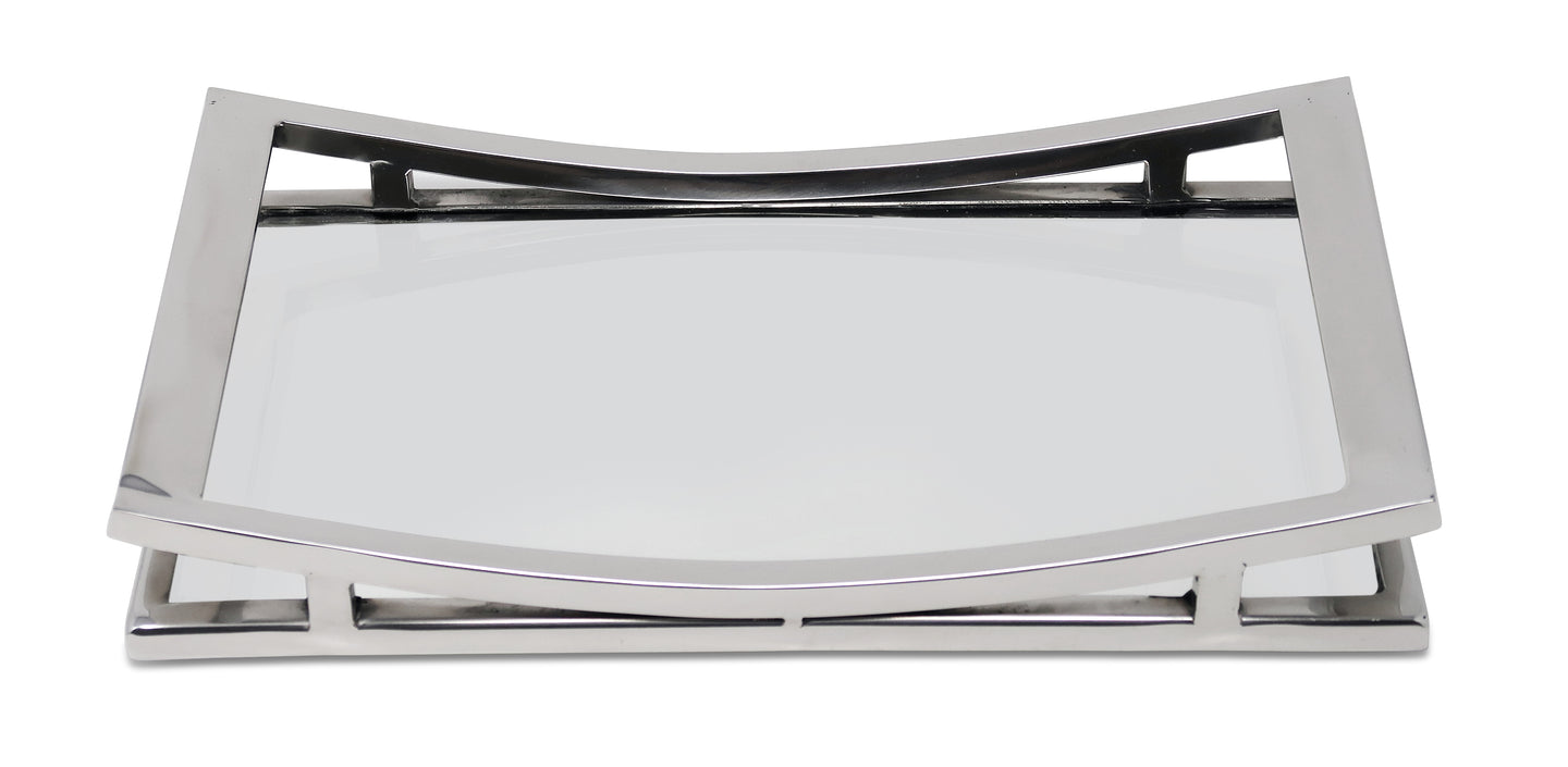 Rectangle Mirror Tray with Silver Walls (2 sizes)