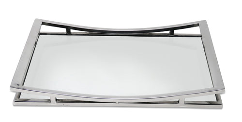 Rectangle Mirror Tray with Silver Walls (2 sizes)