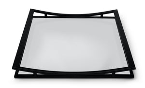 Square Mirror Tray with Silver Walls