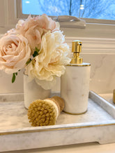 Load image into Gallery viewer, White Marble Dispenser with Gold Pump