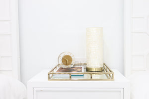 Square Mirror Tray-gold