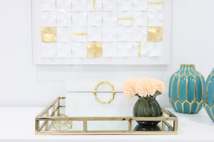 Square Mirror Tray-gold