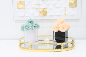 Gold Oval Mirror Tray