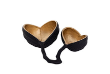 Load image into Gallery viewer, Set of 2 Black and Gold Nut Shaped Bowls