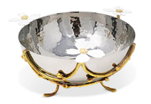 Load image into Gallery viewer, Stainless Steel Bowl with Jewel Flower Design, 7&quot;D