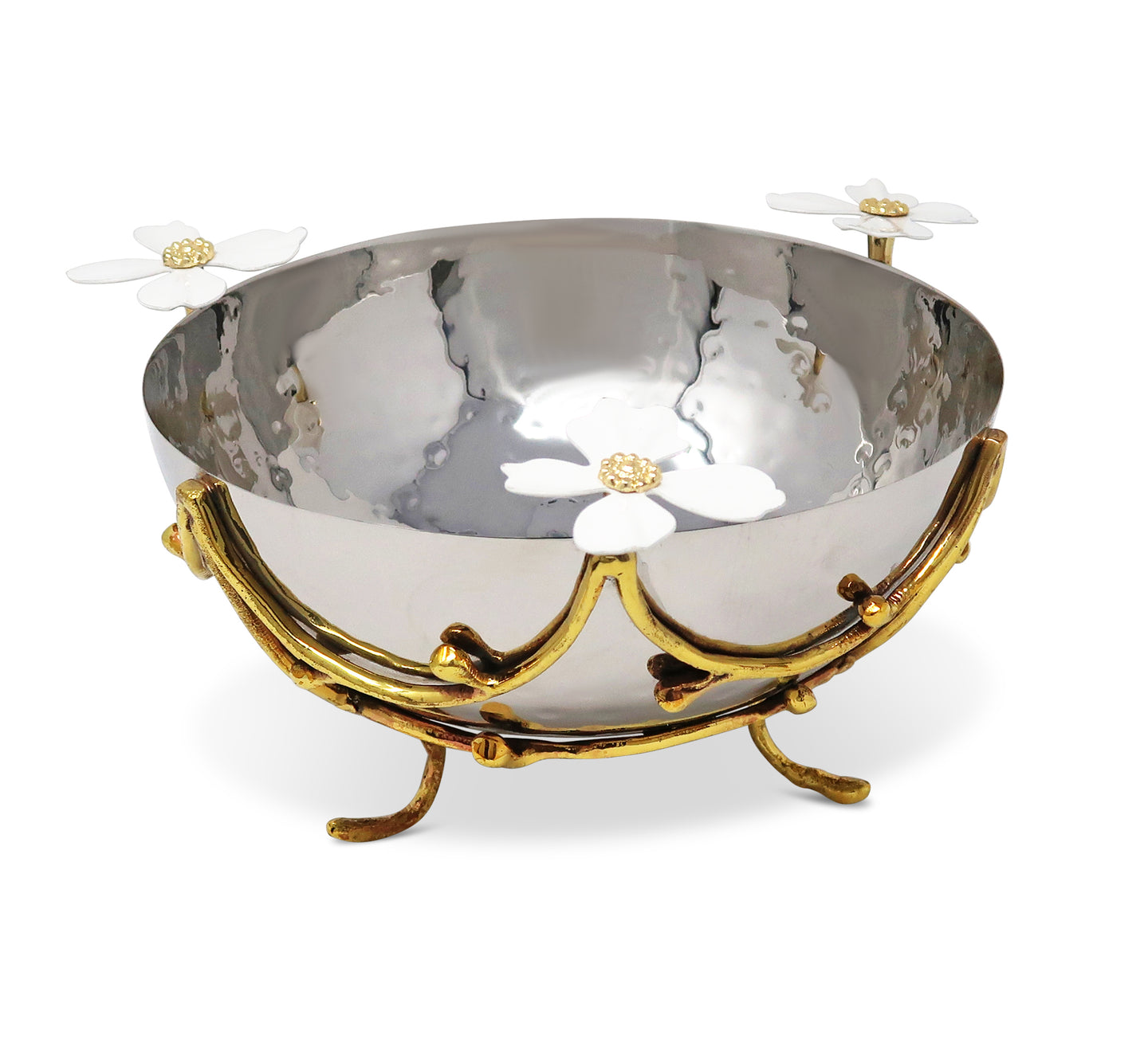 Stainless Steel Bowl with Jewel Flower Design, 7