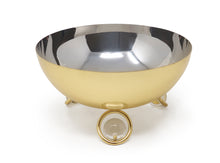 Load image into Gallery viewer, Large Salad Bowl Silver Inner Gold Outer with Ball Legs