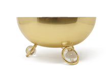 Load image into Gallery viewer, Large Salad Bowl Silver Inner Gold Outer with Ball Legs