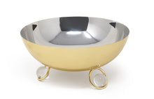 Load image into Gallery viewer, Salad Bowl Silver Inner Gold Outer with Ball Legs - 9.1"D