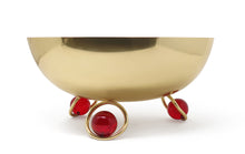 Load image into Gallery viewer, Large Salad Bowl Silver Inner Gold Outer with Ball Legs
