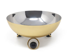 Load image into Gallery viewer, Large Salad Bowl Silver Inner Gold Outer with Ball Legs