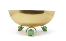 Load image into Gallery viewer, Large Salad Bowl Silver Inner Gold Outer with Ball Legs