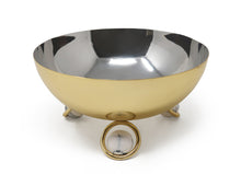 Load image into Gallery viewer, Salad Bowl Silver Inner Gold Outer with Ball Legs - 9.1"D