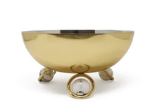 Load image into Gallery viewer, Large Salad Bowl Silver Inner Gold Outer with Ball Legs