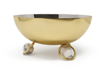 Load image into Gallery viewer, Salad Bowl Silver Inner Gold Outer with Ball Legs - 9.1"D
