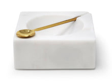 Load image into Gallery viewer, Marble Salt Dish with Gold Spoon