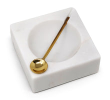 Load image into Gallery viewer, Marble Salt Dish with Gold Spoon