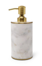 Load image into Gallery viewer, White Marble Dispenser with Gold Pump