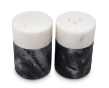 Load image into Gallery viewer, Salt &amp; Pepper Set White and Black Marble