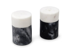 Load image into Gallery viewer, Salt &amp; Pepper Set White and Black Marble