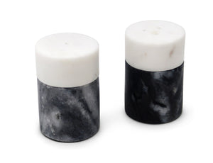 Salt & Pepper Set White and Black Marble