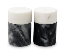 Load image into Gallery viewer, Salt &amp; Pepper Set White and Black Marble