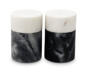 Salt & Pepper Set White and Black Marble